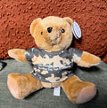 7" Extra Soft Brown Bear Stuffed Animal w/ Cammo Shirt - Support the Troops - Military