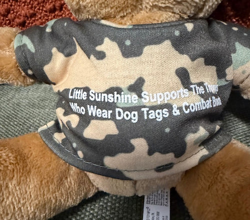 7" Extra Soft Brown Bear Stuffed Animal w/ Cammo Shirt - Support the Troops - Military
