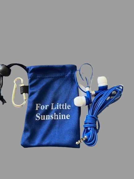 For Little Sunshine Microfiber Colorful Ear Buds & Pouch w/ Attachable Clip